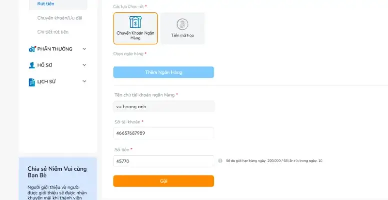 Rút Tiền BK8 Nhanh Chóng, An Toàn Và Dễ Dàng Với Vài Bước