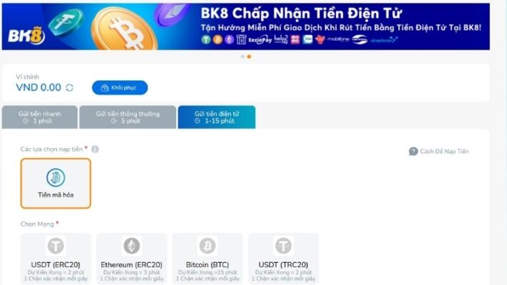 BK8 Thưởng Nạp Tiền Điện Tử – Ưu Đãi Nhận Hàng Tuần